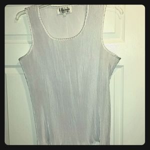 Satin like White Pleated Top